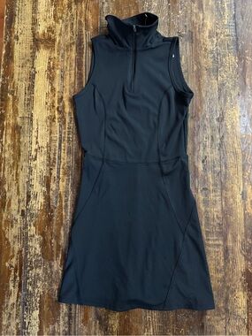 Sincerly Jules Sleeveless Black Zip-Neck Mini Dress